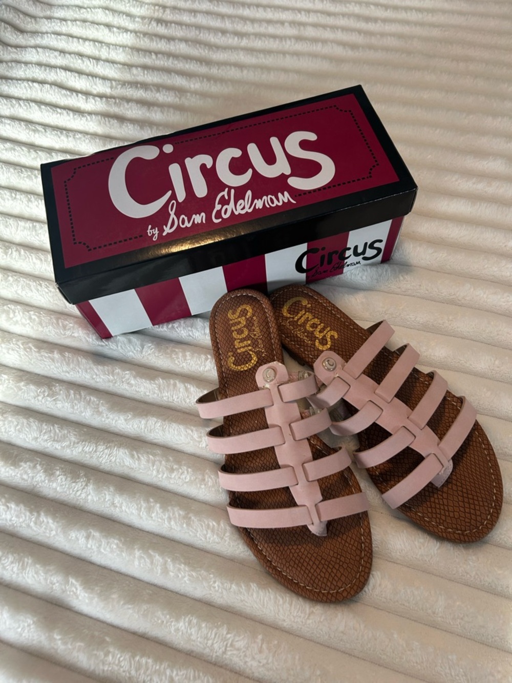 Circus by Sam Edelman Light Pink Multi-Strap Slide Sandals